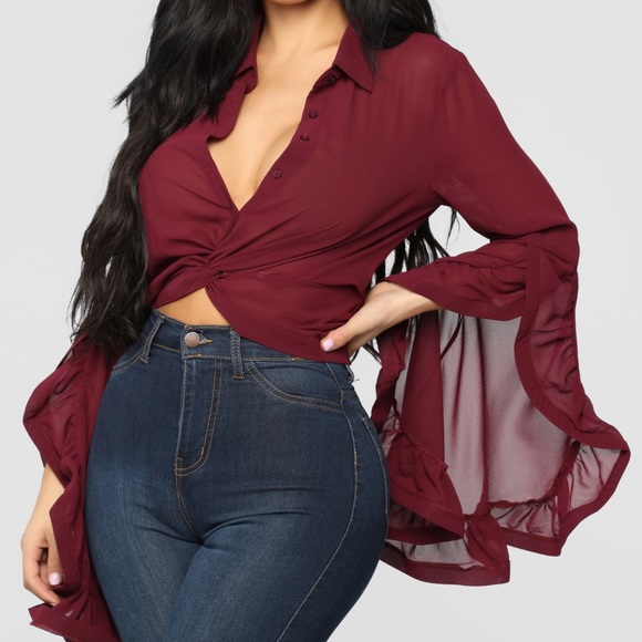 Fashion Nova Bell Sleeve Around Top - NWT - Picture 2 of 5